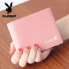 Playboy Wallet Women's Short New Genuine Leather Small Coin Purse Simple Student Folding Wallet Women Pink