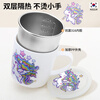 Children's water cup household 316 stainless steel cup with scale drinking cup kindergarten baby special open cup 316 white split unicorn 300ml