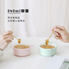 Buydeem household ceramic small stew bowl, thin and high temperature resistant reinforced porcelain small bowl with lid CT1002 double-ear ceramic small cup, light fir green