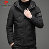 Pierre Cardin Down Jacket Men's Autumn and Winter Hooded Short Casual Jacket Men's Thickened Warm Clothes Men's Black XL