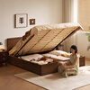 Lin's home all solid wood bed high box storage bed 1.8 meters double bed small apartment furniture master bedroom Xiaoman series PK24A all solid wood | walnut color fully open storage bed 1.8 meters x 2 meters