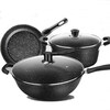 Konbach cooking pot 3set frying pan medical stone non-stick pan set household soup pot frying pan wok soup pot + frying pan single lid