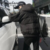 Colombass trendy brand down jacket men's hooded winter new men's thickened short trendy loose down jacket winter jacket