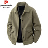 Pierre Cardin corduroy jacket men's autumn and winter workwear trendy loose casual thickened jacket top pea green XL