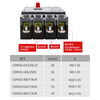 Delixi CDM3S plastic case circuit breaker 3P63A air switch 125A three-phase four-wire 4P air switch 250A400A 63A 2P