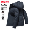 Yaya (YAYA) One garment for multiple wears Dad's winter down jacket for middle-aged and elderly men with removable inner liner and thickened warm jacket JH shrimp blue detachable inner liner + removable hood, one garment for five wears 2XL recommended 150-165 pounds