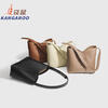 Kangaroo (KANGAROO) launches new niche design single shoulder crossbody bag commuting large capacity portable dual-use casual bucket bag simple and versatile coffee