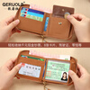 Gorola genuine leather wallet for women 2025 new fashion simple versatile coin purse card holder integrated zipper tassel driver's license Mocha brown - first layer cowhide anti-theft brush
