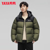 YAYA (YAYA) 260g down filled short down jacket men's winter new thickened cold-proof bread coat extreme cold red jacket black camouflage color L (175)