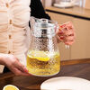 Qinkai Cold Kettle Large Capacity Cold Kettle Handle Juice Teapot Thickened Glass Kettle Cool White 1 Hammered Cold Kettle - Large Capacity 1100ml Thickened Glass