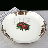 He Jiagong Xinjiang specialty ethnic enamel large plate fruit plate restaurant home round large plate chicken plate beef and mutton classic rose diameter 28cm