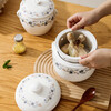 Minnan overflow soup stew pot earthen pot soup pot ceramic stew pot water-proof stew large soup cup overflow duck soup with liner for dripping soup Double-ear stew pot 400ml without liner