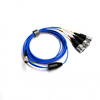 1/4-28UNF to BNC four-core connector suitable for PCB three-axis sensor vibration acceleration connection line customization blue 3M