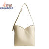 Kangaroo (KANGAROO) launches new niche design single shoulder crossbody bag commuting large capacity portable dual-use casual bucket bag simple and versatile coffee
