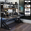 Humanities Chengjia Gaming Desk Desktop Computer Table Home Multi-Layer Bookshelf Integrated Perforated Board Computer Desk Office Writing Study Desk Double-Layer Shelf E-Sports Black (A complete set of perforated board accessories will be given when ordering) Length 120 Width 60 Height 165cm