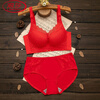 LangSha (LangSha) zodiac year red underwear set for women wedding bride thickened small bra push-up no wire bra bra Year of the Horse 229 red suit (medium thick) 75A 34