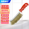 Hasdick Knife-type copper-plated wire brush long-handled barbecue brush cleaning brush to clear gaps and remove rust hard-bristled iron brush cleaning brush (4 pieces) HK-503