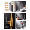 IVORPO Germany thickened all-copper hot and cold kitchen faucet telescopic pull-out dual-temperature sink faucet hot and cold dual-speed + 80cm explosion-proof pipe water-coated gray three-speed adjustment丨explosion-proof and splash-proof丨hot and cold dual control