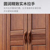 Walnut double-door solid wood wardrobe Chinese-style home bedroom small apartment large-capacity multi-layer storage storage wardrobe three-door wardrobe