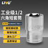 Liyu industrial grade 12.5MM big flying hexagonal short sleeve chromium vanadium steel sleeve sleeve auto repair tool accessories 19MM