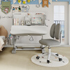 Youheng children's study desk and chair set multi-functional hand-operated lifting study table home writing table ETZY-06 80cm environmentally friendly tilting tabletop + antibacterial self-locking chair/Excellent Gray