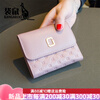 Kangaroo (KANGAROO) Korean style fashionable large-capacity first-layer soft cowhide wallet compact women's short genuine leather thin simple buckle folding lotus root pink color is darker