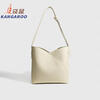 Kangaroo (KANGAROO) launches new niche design single shoulder crossbody bag commuting large capacity portable dual-use casual bucket bag simple and versatile coffee