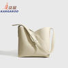 Kangaroo (KANGAROO) launches new niche design single shoulder crossbody bag commuting large capacity portable dual-use casual bucket bag simple and versatile coffee