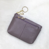 LEOEZYA Genuine Leather Key Bag Women's First Layer Cowhide Coin Purse Women's Card Holder Key Bag Soft Leather Small Bag Coin Bag Zipper Mini Mini Lotus Purple