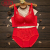 LangSha (LangSha) zodiac year red underwear set for women wedding bride thickened small bra push-up no wire bra bra Year of the Horse 229 red suit (medium thick) 75A 34