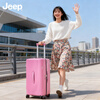 JEEP suitcase jeep pull rod box large capacity high-looking girl suitcase business trip checked box 26 inches mousse pink