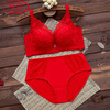 LangSha (LangSha) zodiac year red underwear set for women wedding bride thickened small bra push-up no wire bra bra Year of the Horse 229 red suit (medium thick) 75A 34
