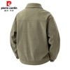Pierre Cardin corduroy jacket men's autumn and winter workwear trendy loose casual thickened jacket top pea green XL