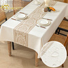 Melkatz embroidered light luxury thickened cotton and linen tablecloth no-wash waterproof simple tablecloth coffee table fabric rectangular table mat new style Baoxiang-Ka 100*160CM