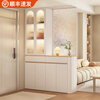 Yuanting solid wood entrance cabinet living room screen partition shoe cabinet home door new 2025 entry cabinet large capacity storage cabinet 120cm log + cream white right cabinet