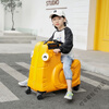 Ye Yu Dadu Trolley Case Men's Cycling Travel Case Women's Wheel Baby Can Sit and Cycling Luggage Bag Anti-rollover Cute Snail Yellow 22-inch Need to Check (Suitable for 2-7 Years Old) Bearing 160 Jin