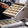 Home KATEI STORY Dumpling Box Food Grade Special Dumpling Freezing Box Stainless Steel Fresh Box Large Frozen Dumpling Box Food Grade Ice Antibacterial 316 Steel - Can be steamed or baked 3L*3 pieces 1 layer