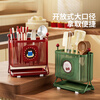 Modern Housewife Chopstick Spoon Storage Box Chopstick Tube Home High-end New Chopstick Basket Countertop Chopstick Cage Chopstick Rack Retro Green-Cherry