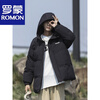 Luo Meng down jacket men's winter new thickened and warm Hong Kong style national trend versatile loose trendy brand hooded bread jacket black M 90--110 pounds can be worn