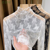 Fubec Thin High Collar Lace Inside Small Shirt for Women Spring and Autumn 2025 New Fungus Edge Mesh Base White One Size