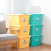 Camellia Storage Box Household Organizing Storage Box Toy Clothes Box Plastic Snack Extra Large Book Large Capacity 35L 3 Pack Yellow (No Wheels) Combination Pack