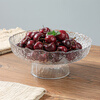 Baijie glass fruit plate tray light luxury living room snack plate dry fruit plate tea snack plate candy plate high-leg hammer pattern