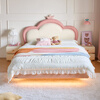 Lin's Home Children's Bed Girl Princess Suspended Bed Single Bed Bedroom Student Bed Soft Packing Bed 1.2m x 2.0m TBC024