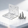 Hasdick stainless steel corner code, thickened 90-degree right-angle L-shaped code, angle iron bracket fixture, with mounting screws, 6 holes, 30*38*1.2mm thick (10 pieces) HKsq-271