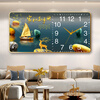 Hengsheng clock wall hanging living room wall clock home quartz clock silent calendar modern bedroom clock wall hanging watch without punching Golden Deer blessing FX calendar model medium size 20*40 cm wall clock