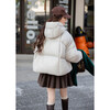 Ives (ITISF4) Light Warm Puff Fashion Down Jacket Winter Fashion Hooded Short Turtle Back Down Jacket Beige S
