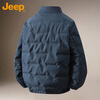 JEEP Jeep Down Jacket Men's Winter Short Stand Collar Warm Reversible Jacket Men's Casual Men's Clothing Black XL