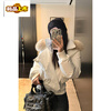 First diameter imitation fox fur collar design short down jacket for women winter new white duck down hooded jacket for women white S