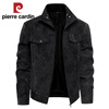 Pierre Cardin Genuine Haining 100% Leather Jacket Men's Stand Collar Business Casual Versatile Trendy Handsome Leather Jacket Motorcycle Jacket Men Black 2XL 136-150 Jin