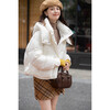 Ives (ITISF4) Fashionable Simple Bread Down Jacket Winter Hooded Casual Short Loose Thickened Warm Jacket White L
